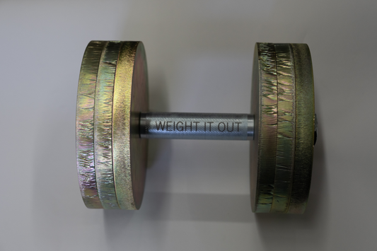 Adjustable Standard 1" Dumbbell Handles Screwable Pair and Collars Solid Steel American Made