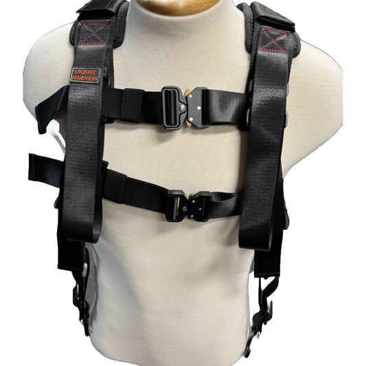 Pendulum Pack with squat harness v4, ripped ramp 2.0, and ripped straps on a gray background