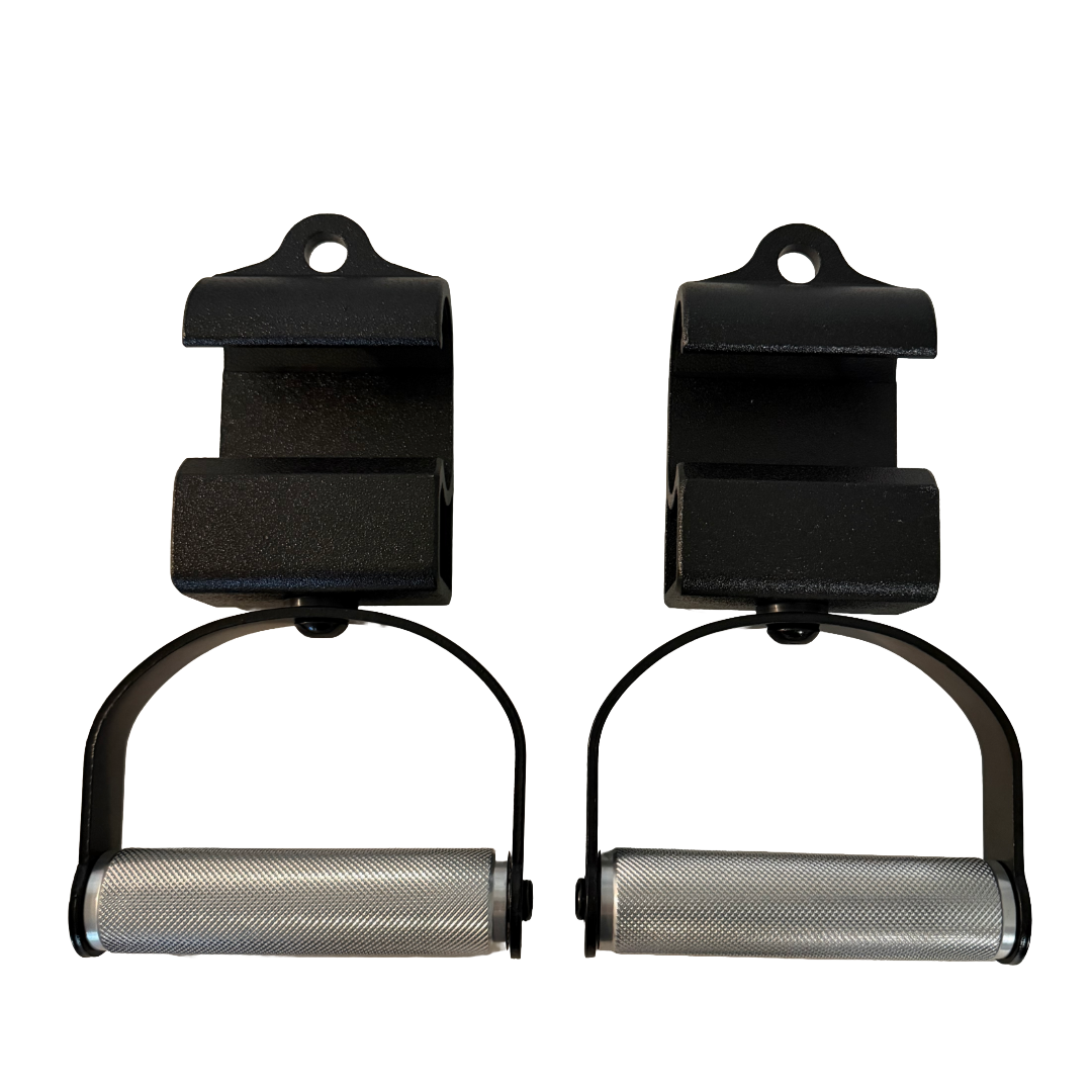 Ripped Handles: rotating multi-use pull-up handles with bearing-mounted grips