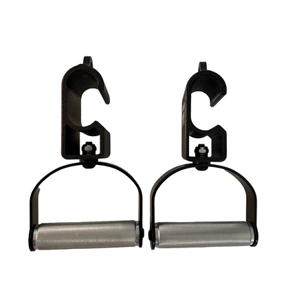 Ripped Handles: rotating multi-use pull-up handles with bearing-mounted grips