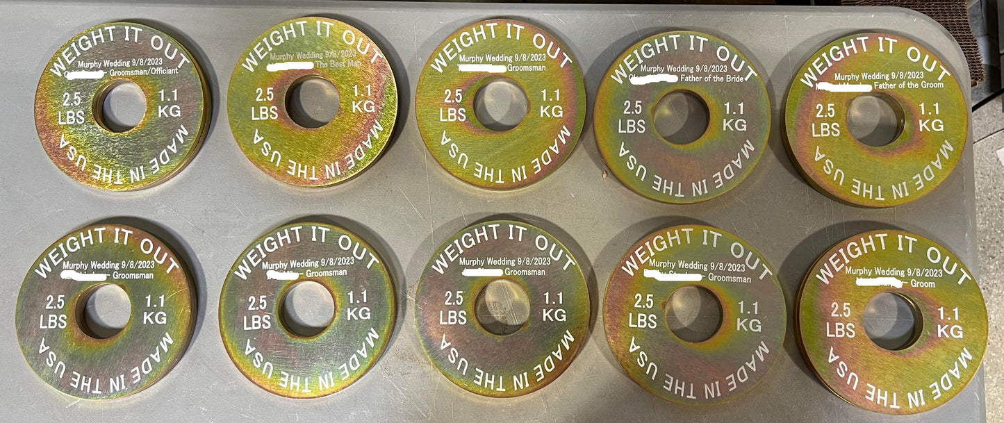 Pre-Order Only: Custom Engraved Solid Steel Calibrated Weight Plate Pairs American Made