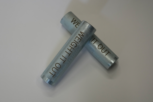 Adjustable Standard 1" Dumbbell Handles Screwable Pair and Collars Solid Steel American Made