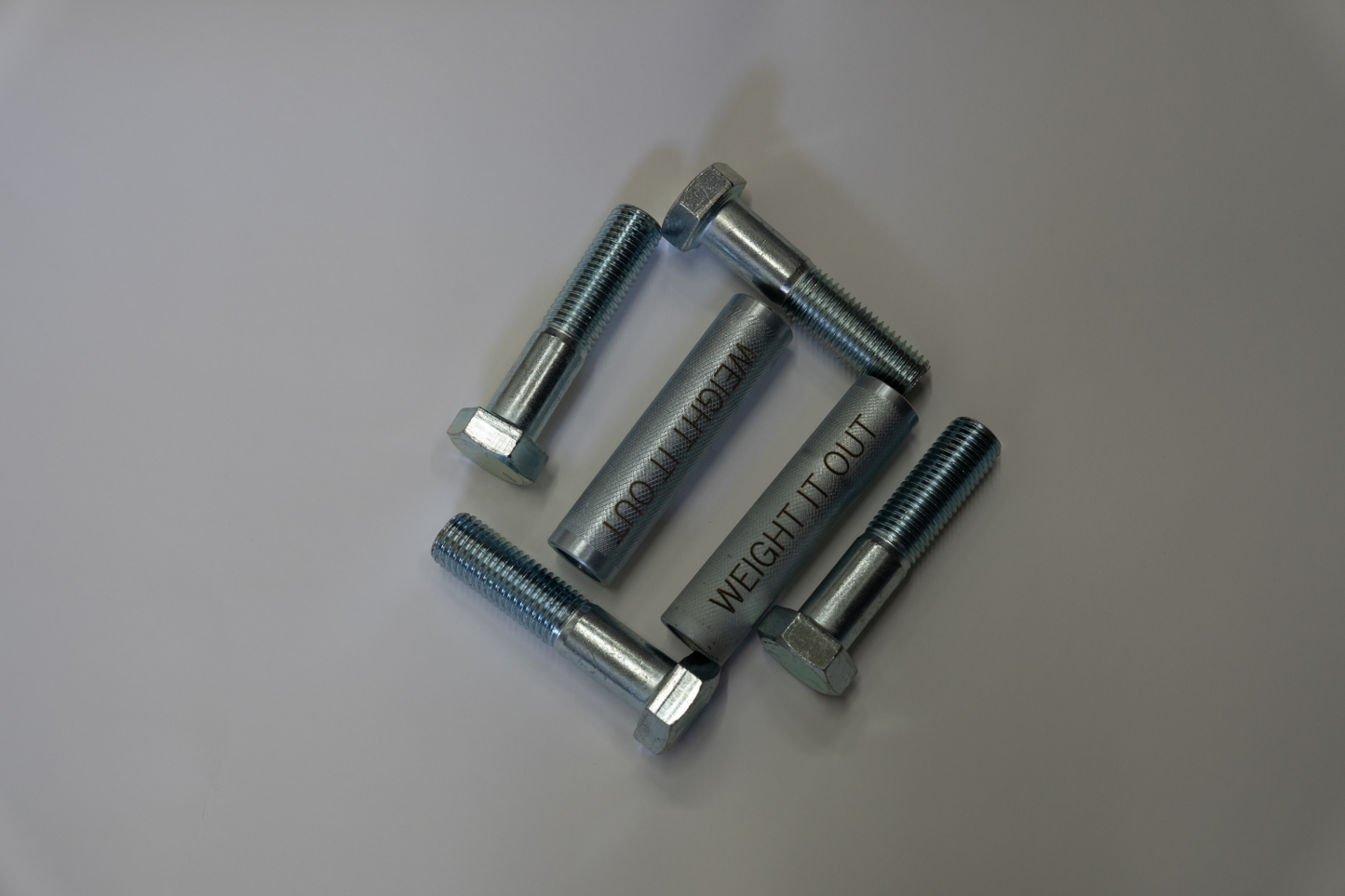 Adjustable Standard 1" Dumbbell Handles Screwable Pair and Collars Stainless Steel American Made