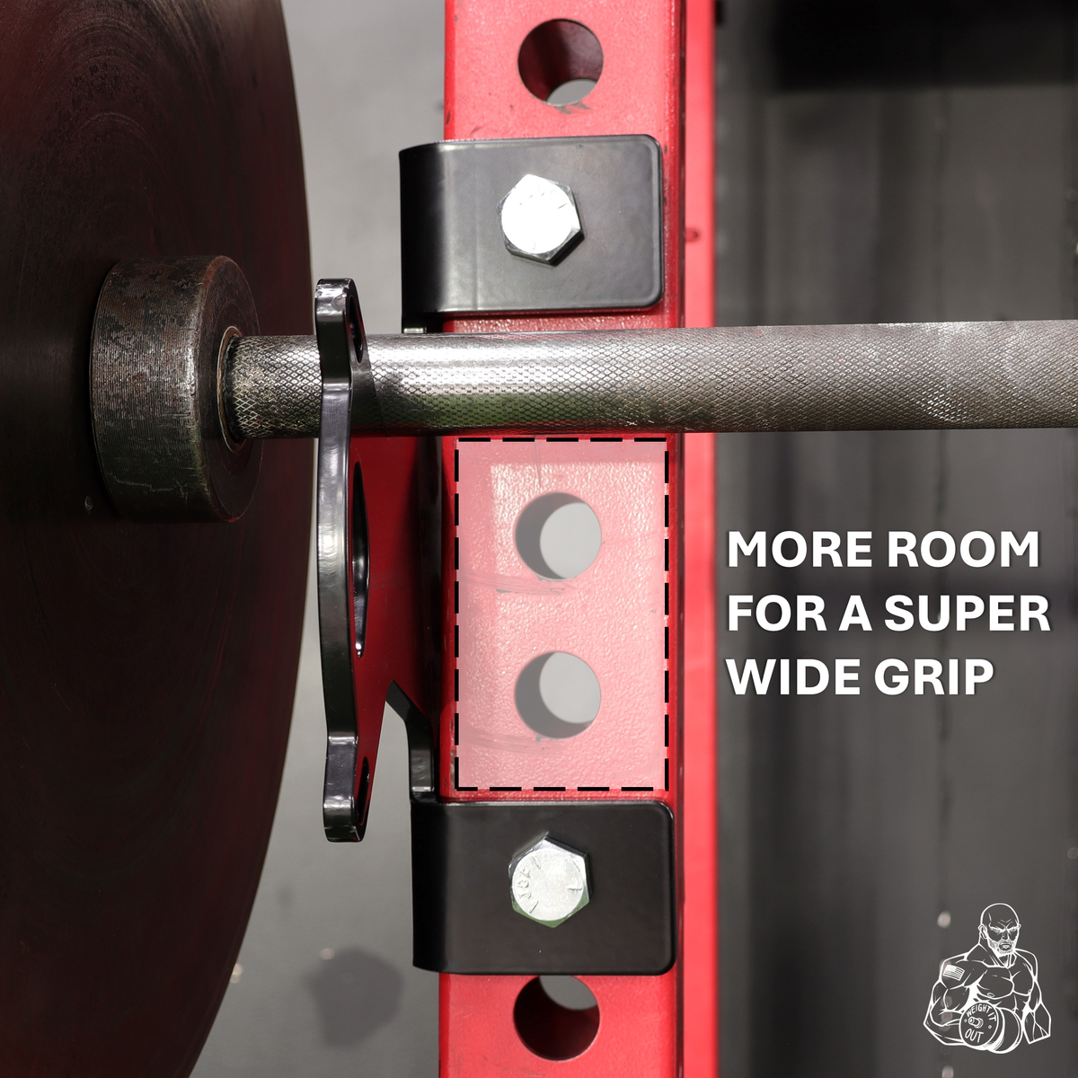 J-Cup Hook Attachment Barbell Holder/Squat Rack Solid Steel USA Made Pairs Multifunctional