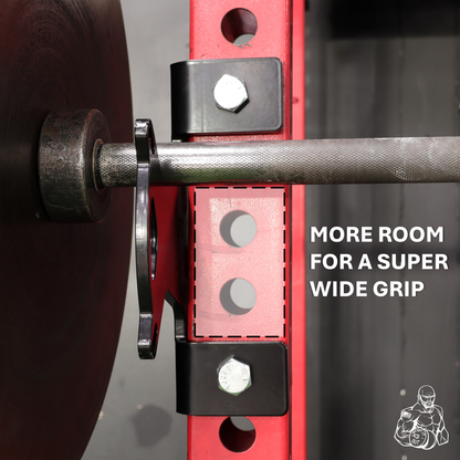 J-Cup Hook Attachment Barbell Holder/Squat Rack Solid Steel USA Made Pairs Multifunctional