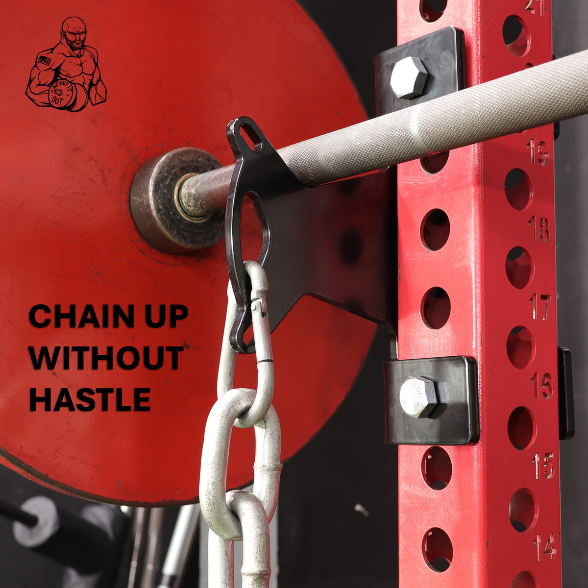 J-Cup Hook Attachment Barbell Holder/Squat Rack Solid Steel USA Made Pairs Multifunctional